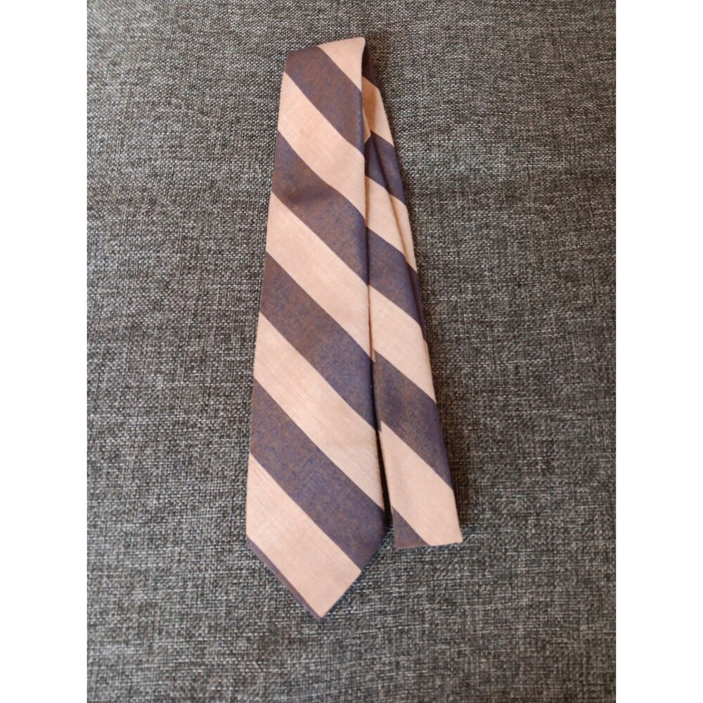 Tie 70s 80s 90s Y2K Mens Brown Beige Stripe 2.75 Wide 54 Long